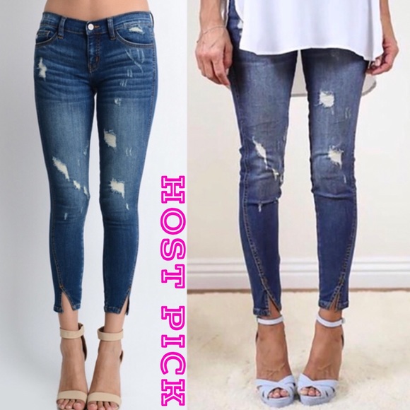 jeans with ankle slits